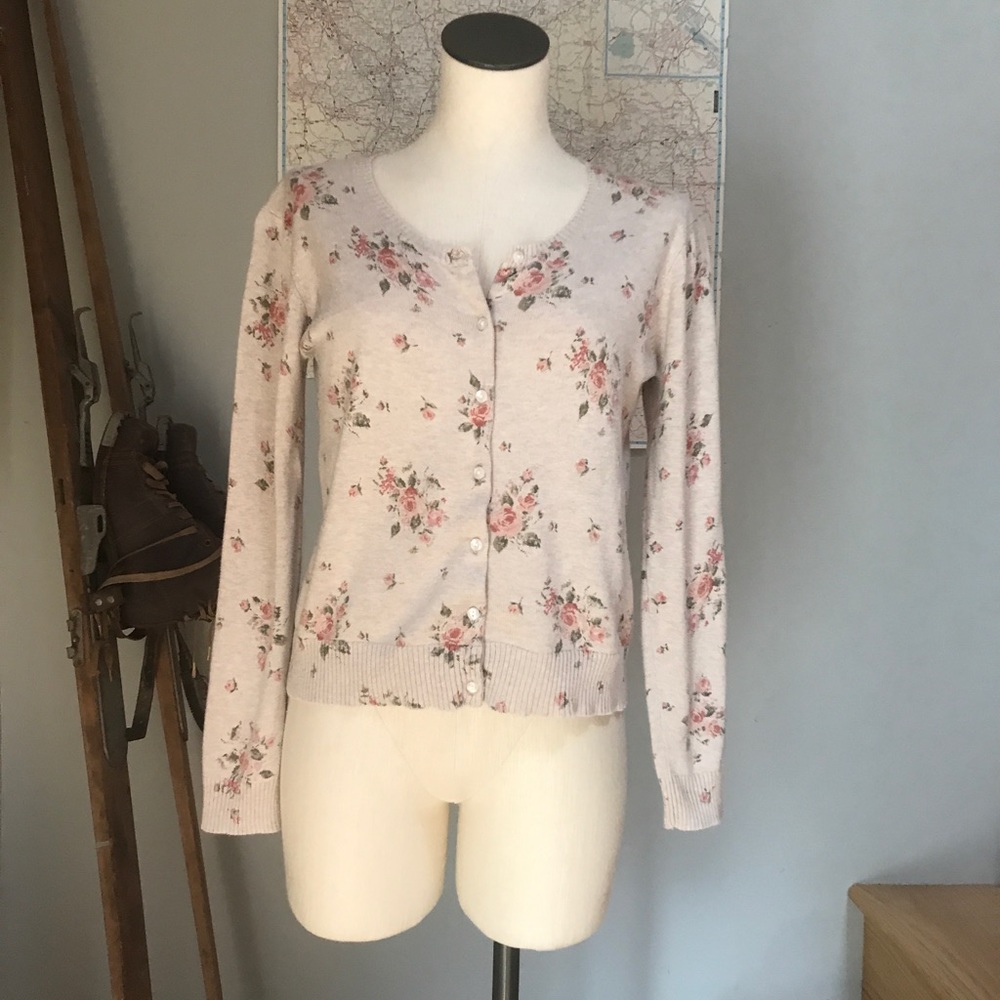 Laura Ashley Vintage Roses Sweater Like New